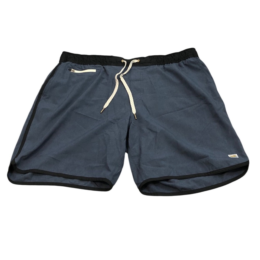Vuori Banks Shorts Mens XL Blue Grey Heathered Elastic Waist Drawstring V330